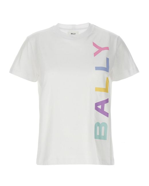 Bally White Logo Organic Cotton T-Shirt