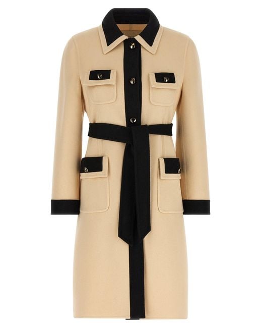 Valentino Garavani Natural Wool Coat Coats And Trench Coats