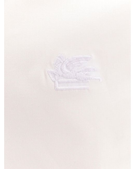 Camicia in cotone con logo Pegaso ricamato di Etro in White da Uomo