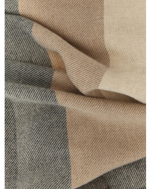 Brunello Cucinelli Gray Check Scarf for men