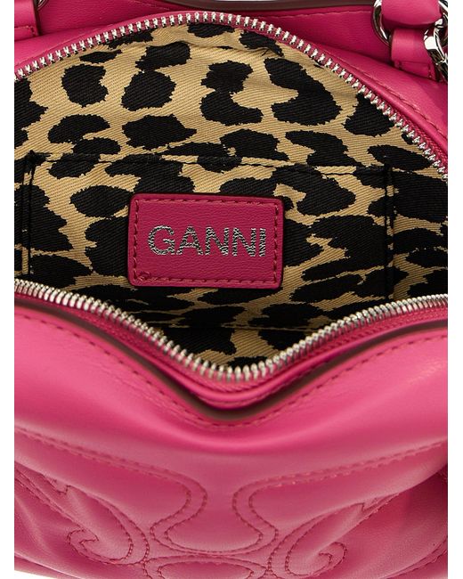 Ganni Pink Small Butterfly Crossbody Bags