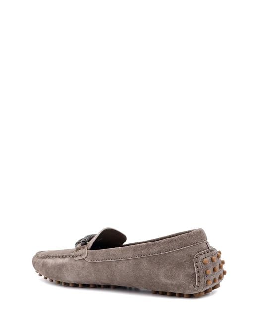 Brunello Cucinelli Multicolor Suede Loafer With Precious Braided Detail