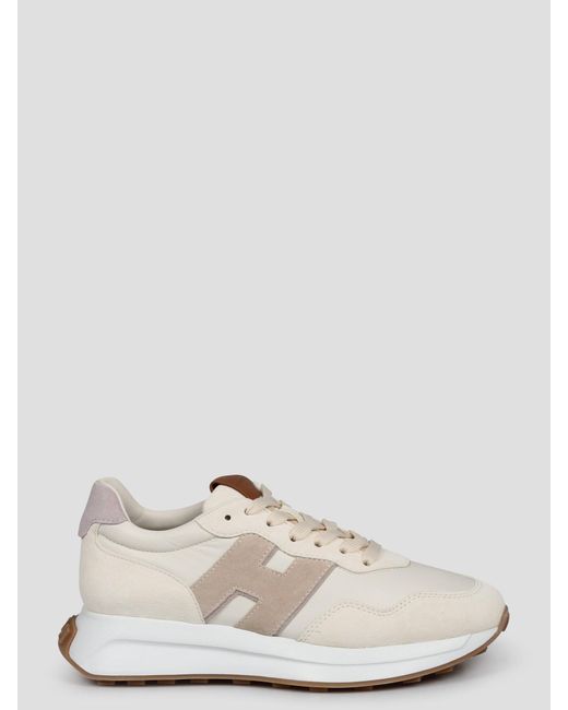 Hogan Natural H641 Laced H Patch Sneakers