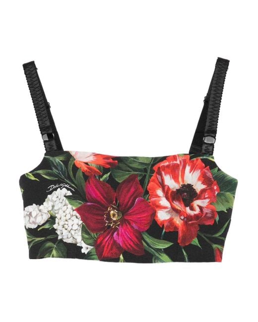 Dolce & Gabbana Red Flowers Printed Dress
