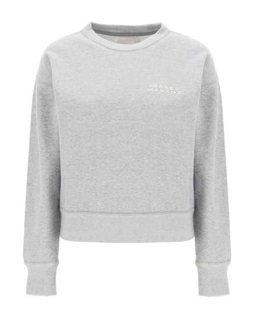 Isabel Marant Gray Shad Sweatshirt With Logo Embroidery