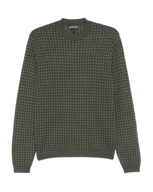 Emporio Armani Green Wool Crewnekc Jumper for men