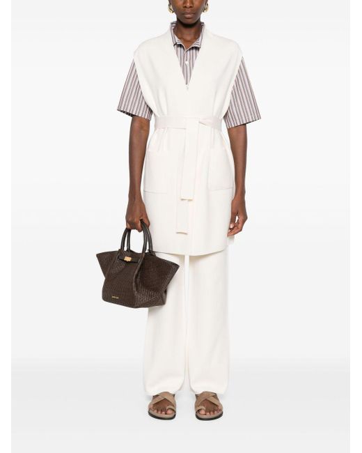 Max Mara White Wide-Leg Trousers