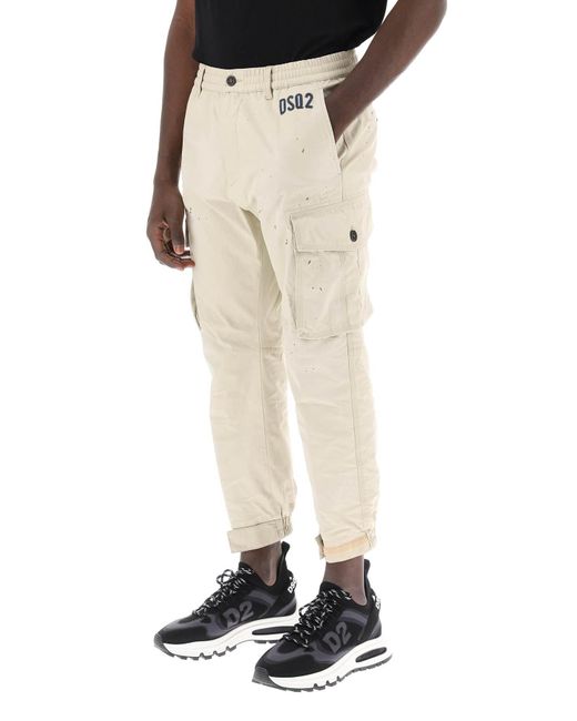 DSquared² Natural Cyprus Cargo Shorts for men