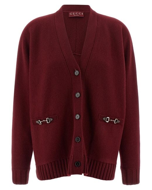 Gucci Red Wool And Cashmere Cardigan