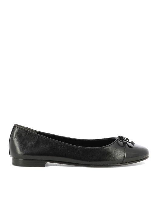 Cap Toe Ballet Flats di Tory Burch in Black