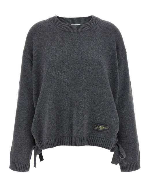 Ganni Gray Side Laces Sweater