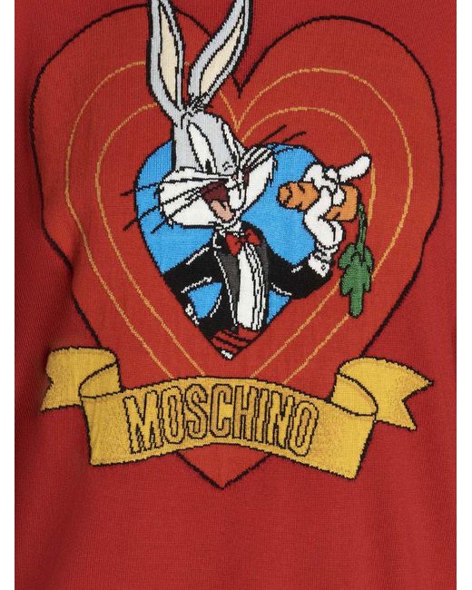 'Bugs Bunny' Maglioni Rosso di Moschino in Red