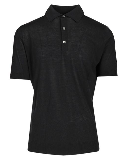 FILIPPO DE LAURENTIIS Black 180S Wool Polo Knitwear for men