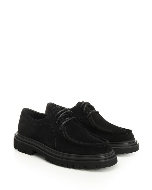 Dolce & Gabbana Black Calfskin Derby Lace-Up Shoes for men