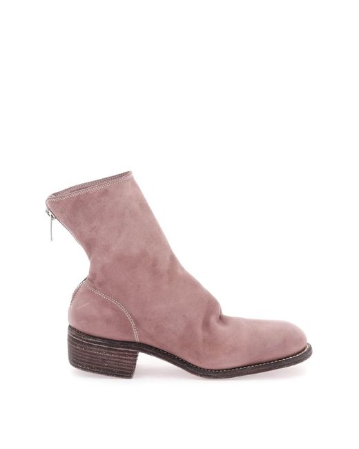 Guidi Pink Leather Ankle Boots
