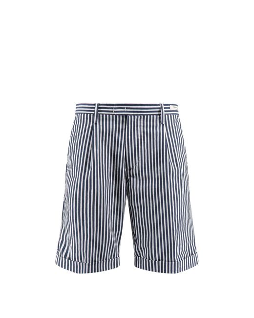 PERFECTION GDM Blue Cotton Blend Bermuda Shorts for men