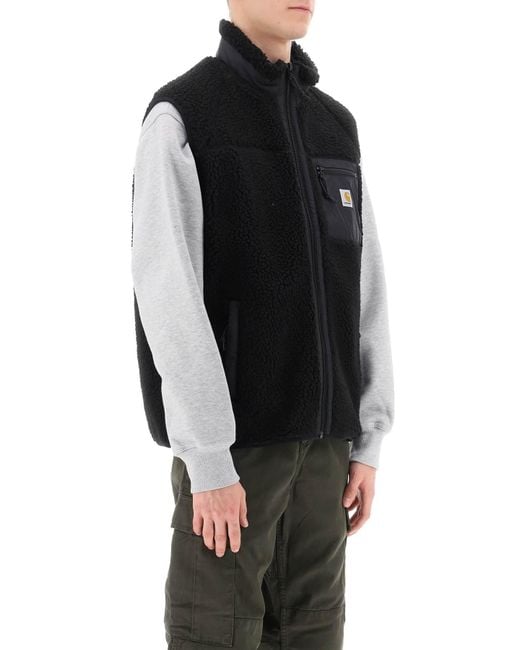 Carhartt Black Prentis Liner Vest In Sherpa Fleece for men