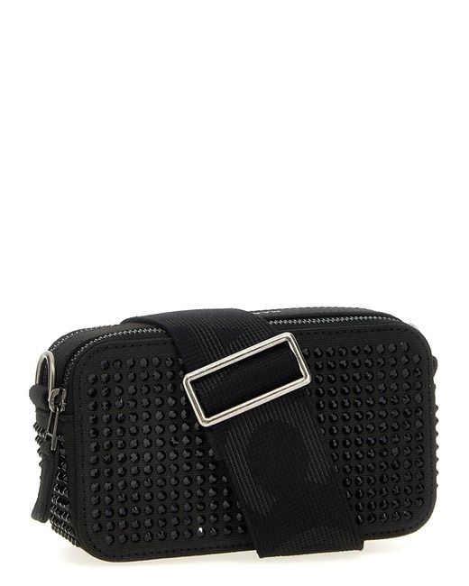 Marc Jacobs Black 'The Crystal Canvas Snapshot' Crossbody Bag
