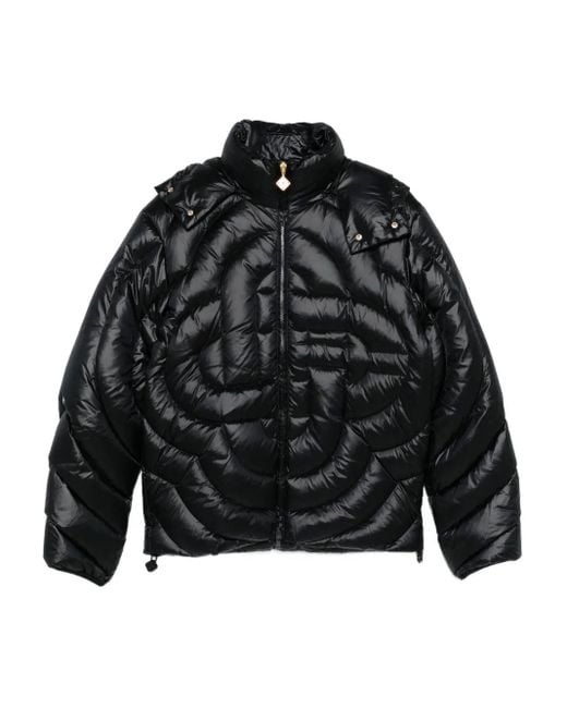 Casablanca Black Quilted Nylon Down Jacket With Monogram for men
