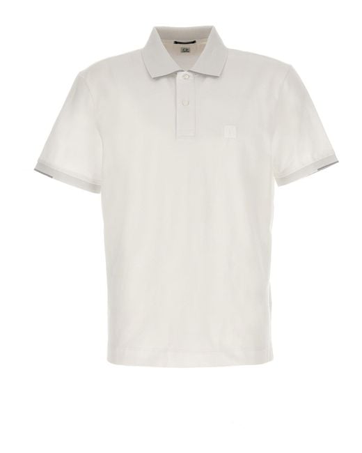 C P Company White 'The Metropolis Series' Polo Shirt for men