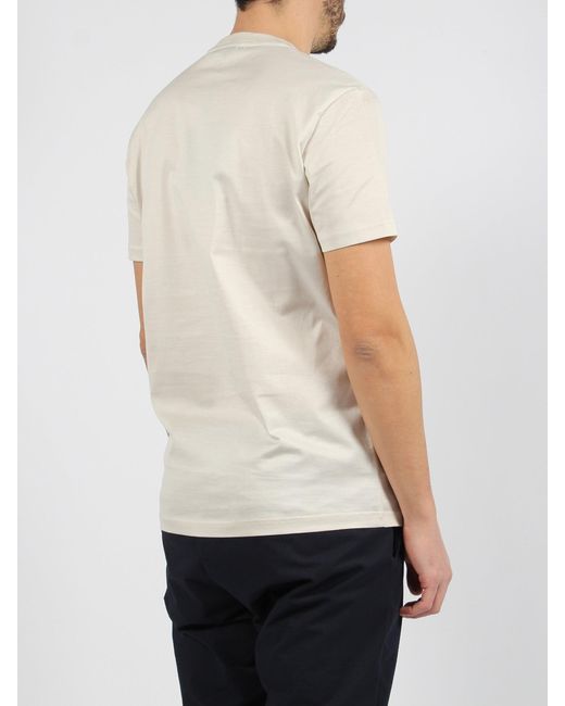 Low Brand White Jersey Cotton Slim T-Shirt for men