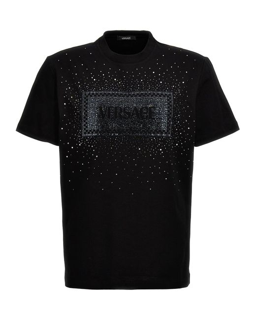 T Shirt Con Logo 90's Vintage In Cristalli di Versace in Black da Uomo