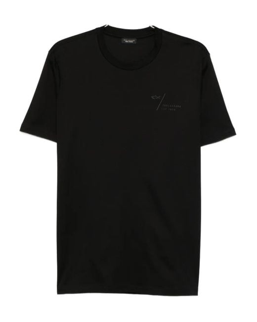 Paul & Shark Black Back-Print Cotton T-Shirt for men