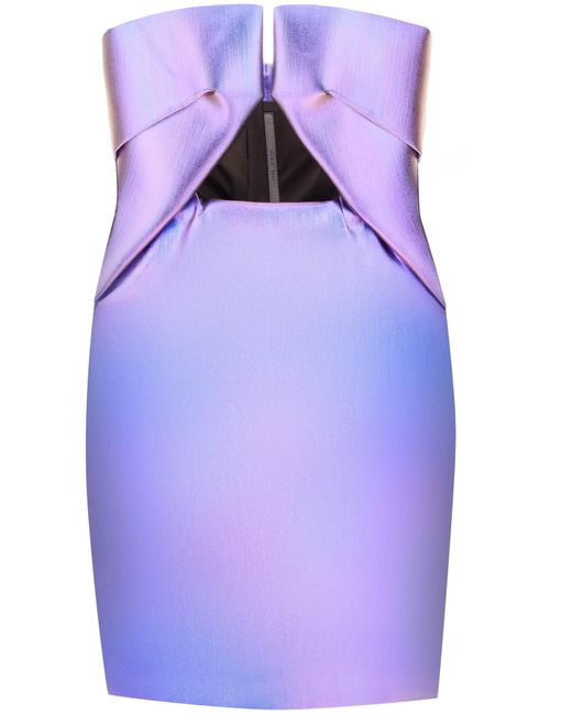 Rick Owens Purple 'prong' Iridescent Mini Dress