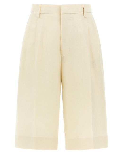 Linen Bermuda Shorts Bermuda E Short-Donna di Tagliatore in Natural