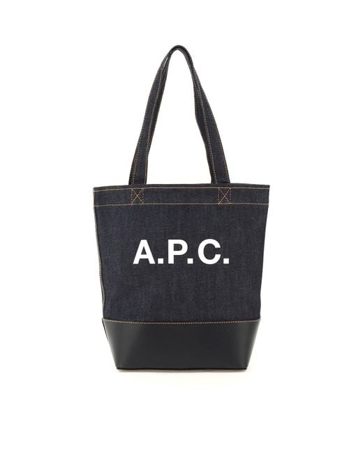 A.P.C. Black Axel Small Denim Tote Bag