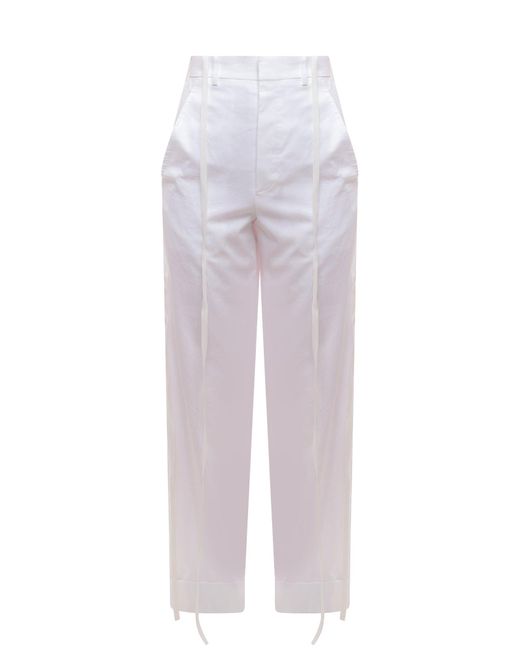 Pantaloni donna cotone di Ann Demeulemeester in White
