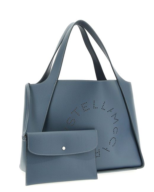 Logo Shopping Bag Tote Celeste di Stella McCartney in Blue