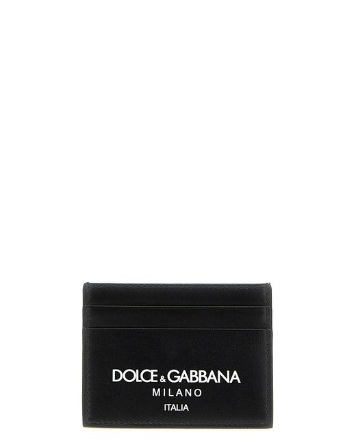 Dolce & Gabbana Black Logo Print Card Holder Wallets, Card Holders for men