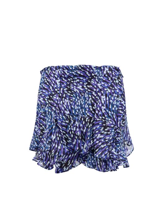 Shorts in viscosa con stampa multicolor di Isabel Marant in Blue