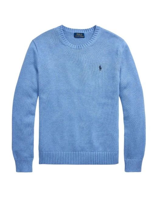 Polo Ralph Lauren Blue Polo Pony Cotton Knit Pullover for men