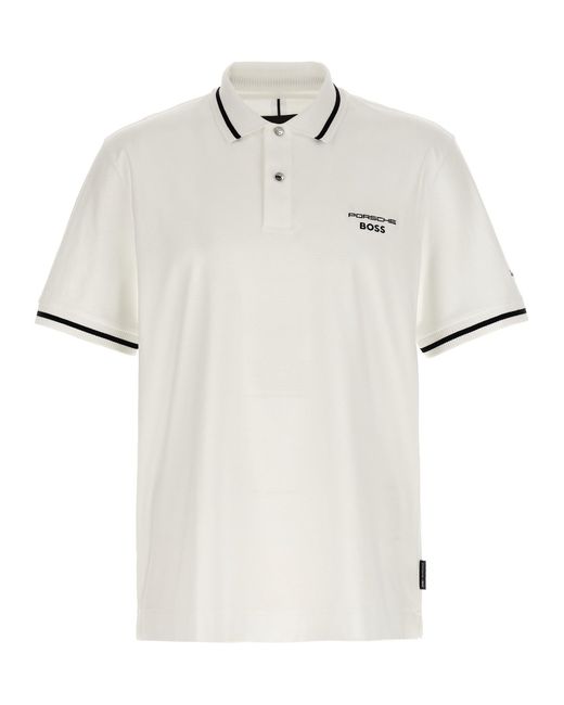 C-Parris 197 Polo Bianco/Nero-Uomo di Boss in White da Uomo