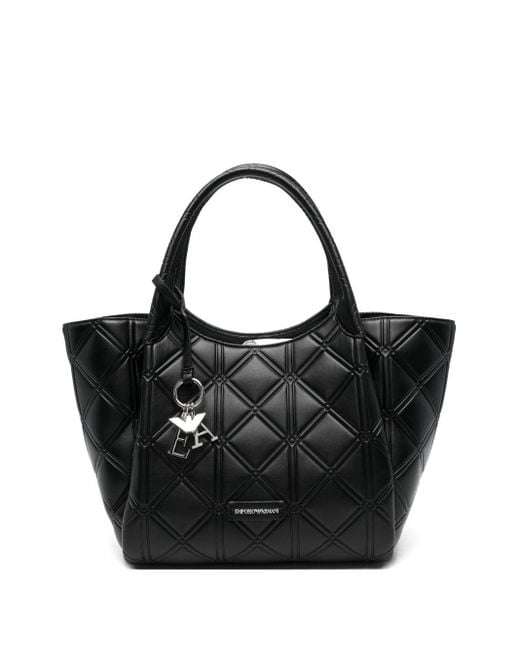 Emporio Armani Exclusive Black Leather Shopping Bag