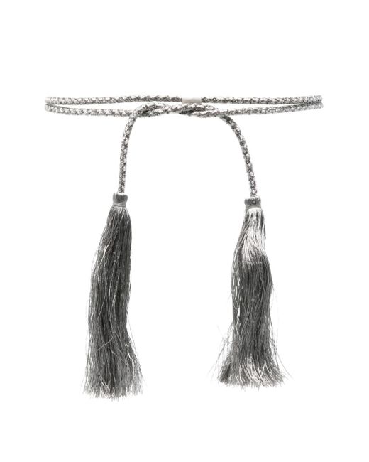 Forte Forte White Crystal And Tassels Belt