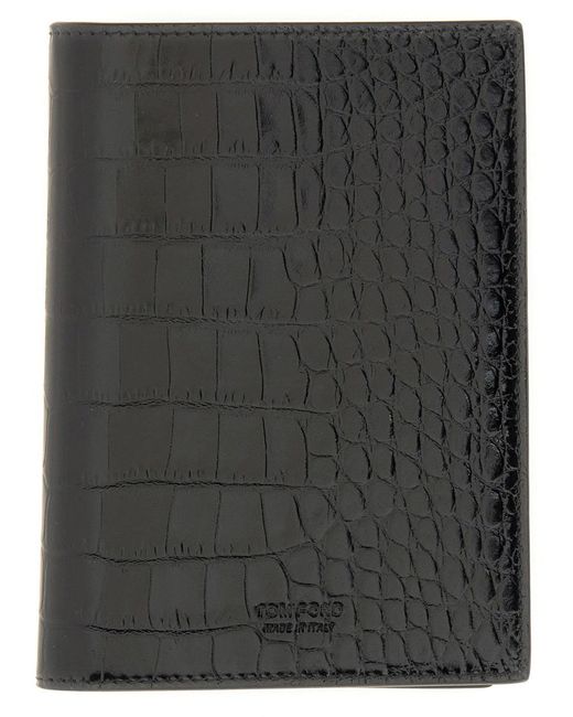 Leather Passport Holder-Uomo di Tom Ford in Black da Uomo