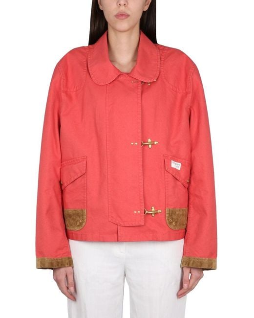 Fay Red Caban Jacket 3 Hooks