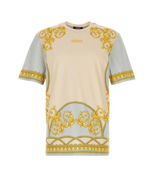 Versace Yellow T-Shirt Barocco Coupe for men