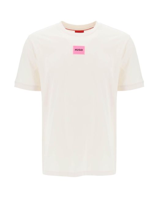 T Shirt Logata Diragolino di HUGO in White da Uomo
