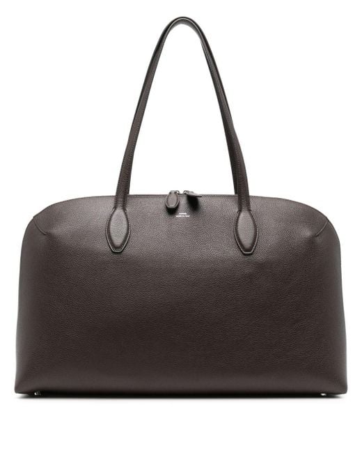 Totême  Black Day Leather Tote Bag