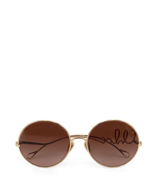 Chloé Brown Metal Sunglasses