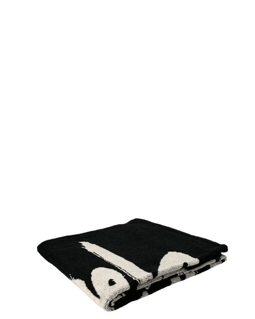 Telo Bagno Maxi Logo Beachwear Bianco/Nero di Yohji Yamamoto in Black da Uomo