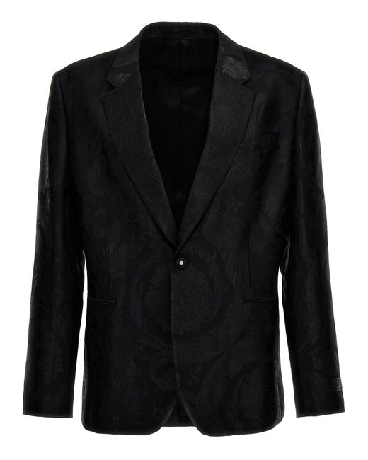 Barocco Jaquard Blazer Nero di Versace in Black da Uomo