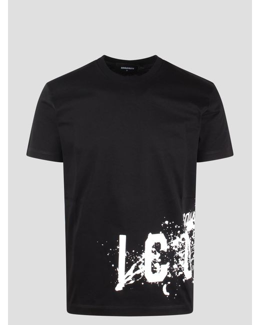 DSquared² Black Icon Splash Cool Fit T-shirt for men