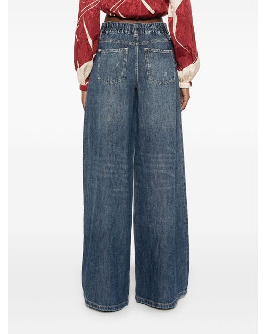 Alice + Olivia Blue Branson Denim Cotton Jeans
