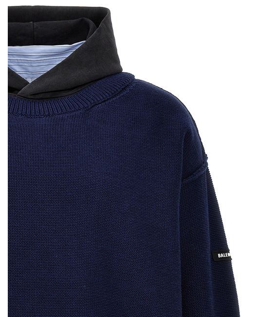 Layered Sweater Maglioni Blu di Balenciaga in Blue da Uomo