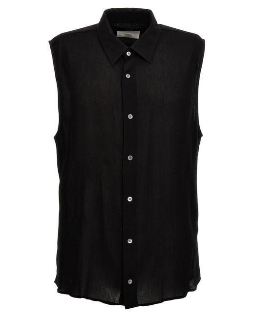 Sleeveless Shirt Camicie Nero di AMI in Black da Uomo